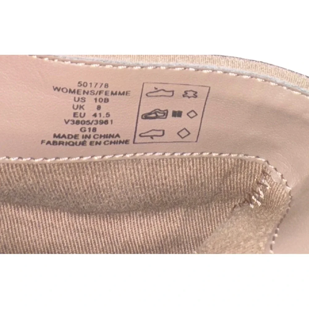 Lands' End Women's Ankle Boots Beige 10B Suede Leather Buckle Accent Zip Closure